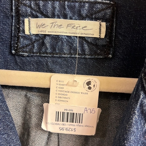 Izzie Cargo Denim Shacket / Jacket - Free People - Vintage Indigo Wash - L - Picture 10 of 12